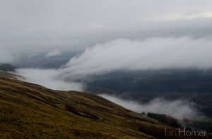 Mist and cloud  along Loch Ard.