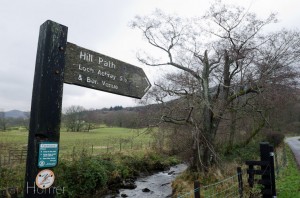 A rarity in Scotland this path is pretty much way-marked right up to high levels Ben Venue signpost. A rarity in Scotland this path is pretty much way-marked right up to high levels