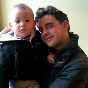 Gareth Williams and his first child Wyn